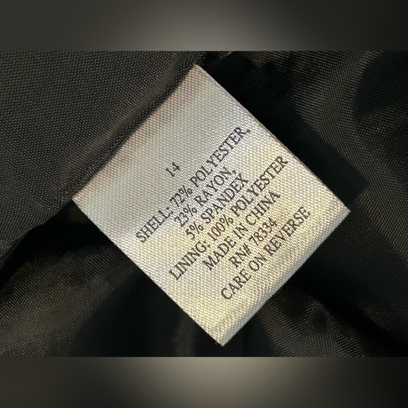 Estee Lauder Black Sheath Dress Crew Neck Size 14 - Picture 7 of 8